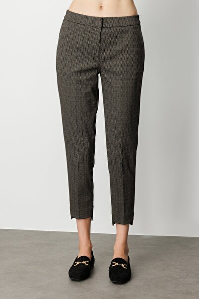Ekol Patterned Skinny Leg Trousers Brown