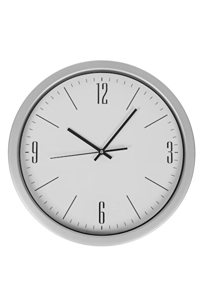 SHOPIENS Wall clock with matte silver finish Shopiens®, metallic and black numbers, 40 cm