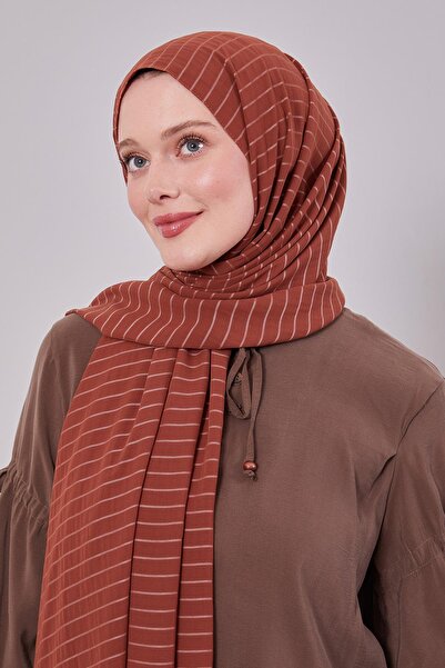 Levidor Καφέ ριγέ σάλι Cazz