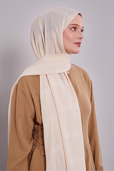 Levidor Cream Self-Striped Dream Shawl