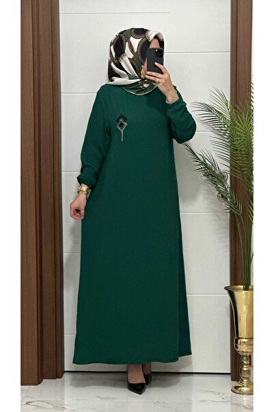 modasura 9911 K60 ZÜMRÜT BAKLAVA desen taşlı aerobin kumaş Büyük beden elbise yeni sezon