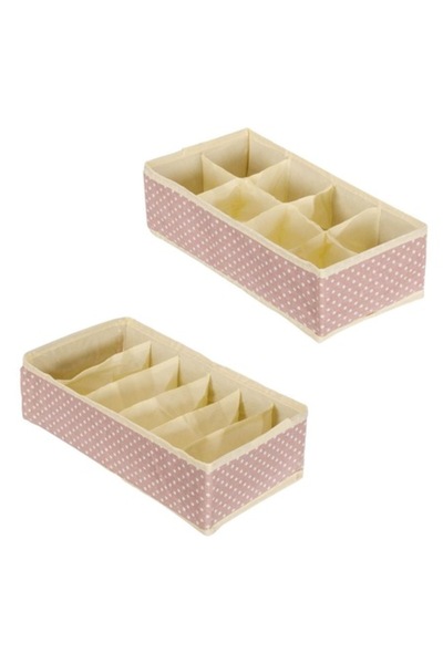 SHOPIENS Set 2 organizatoare Shopiens® pentru sertare cu 6/8 poziții, roz/nud...