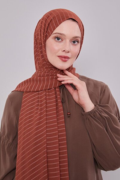 Levidor K.Burgundy Striped Cazz Shawl
