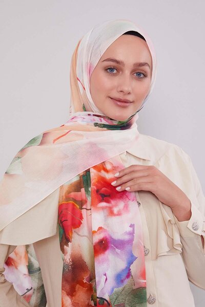 Levidor Pink Marbled Pattern Cotton Shawl