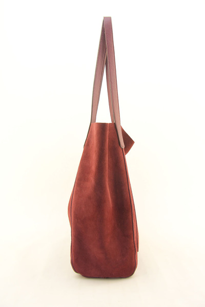 HNB Women's Burgundy Genuine Suede Leather Hobo Large Shoulder Bag