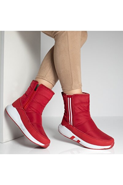 BMoD Snow boots for women, quilted fabric, with zipper, red – MOD06671