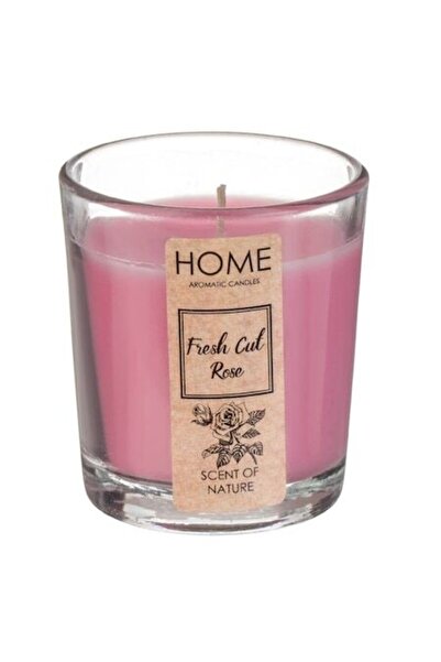 SHOPIENS Lumânare parfumată cu aromă de trandafir Ø5.3x6.3cm în borcan de sti...