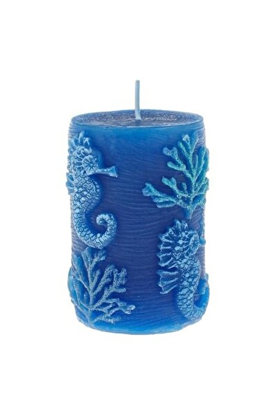 SHOPIENS Marturie Nunta Lumanare Bleu Ciel Ø5x8cm Parafina Reliefata Calut de...