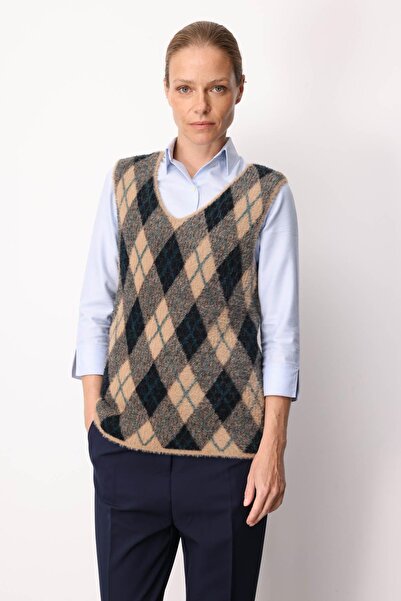 Desen Triko Women's Diamond Pattern Sweater 25