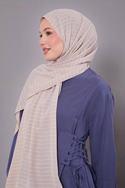 Levidor Beige Striped Cazz Shawl