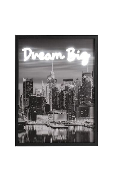 SHOPIENS Decorative LED Neon Picture Dream Big New York 30x40cm USB