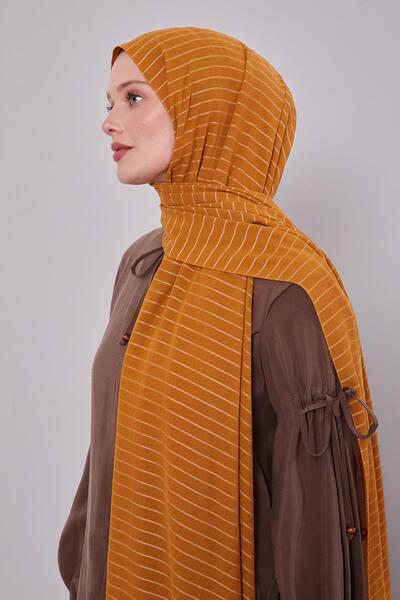 Levidor Cinnamon Striped Cazz Shawl