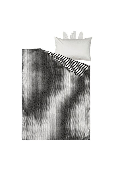 IKEA NATTHÄGER Duvet cover and pillowcase, black white/zebra, 150 x 200/50 x 80 cm