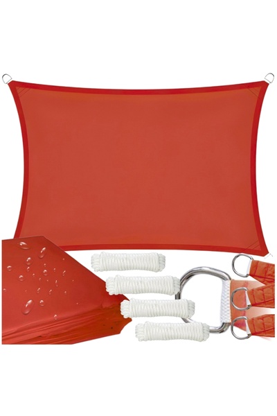 Other Garden Patio Shade Sail UV Sun Protection Red 4x3m