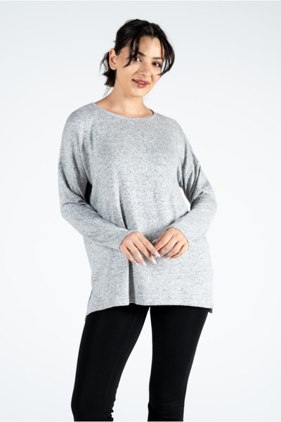 Kyron Gray Knitwear Long Sleeve Bluse