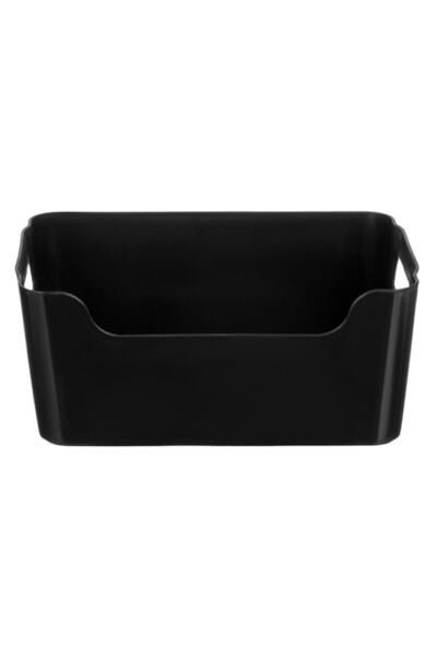 SHOPIENS Black Plastic Storage Basket with Handles Shopiens®, 1.8 L