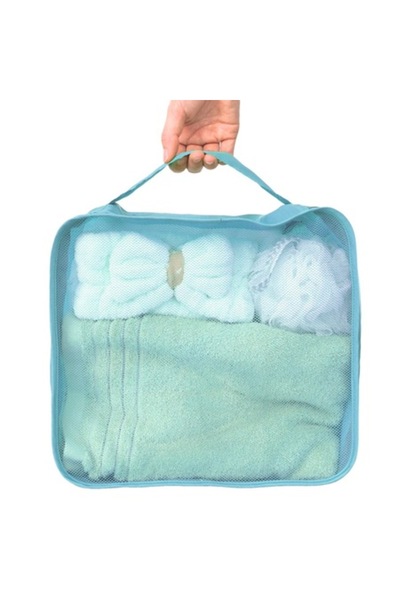 SHOPIENS travel case for accessories turquoise, 30 x 22 x 12 cm