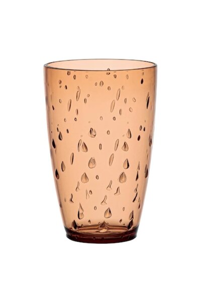 SHOPIENS Plastic Water Glass Shopiens®, Transparent with Embossed Design, 435 ml