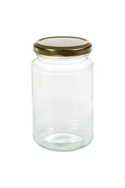SHOPIENS Glass jar with golden screw metal lid Shopiens®, 350 ml