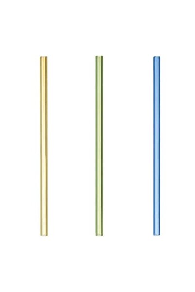 SHOPIENS Set 3 reusable glass straws Shopiens®, colorful, 6 x 210 mm