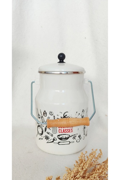 EBRULİEMAYE Cooking Class Emaye Authentic Bayrak 2 Litre 12 cm Diameter Milk Yogurt Pulse Tea Sugar Confectioner