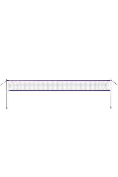 KESNUP Φορητό δίχτυ βόλεϊ ή μπάντμιντον με μεταλλικό σκελετό, Μωβ / Μαύρο