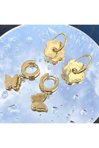 Inovius - Cercei Butterfly Glow, Otel Placat cu Aur 18K - 87959-0