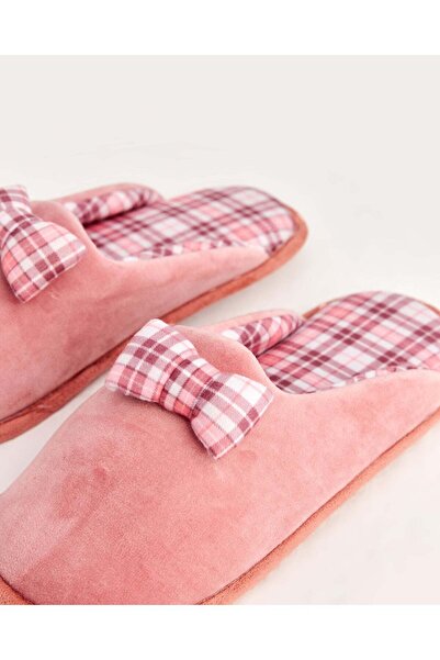 Chirpy Plaid - Women's House Slippers with Ribbon
