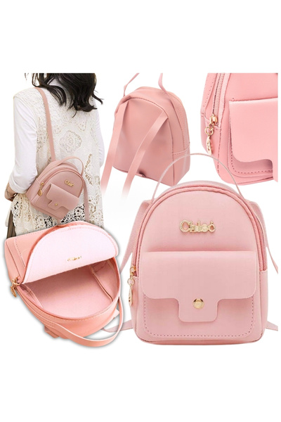 Other Pink -leather backpack bag for women, shoulder bags, pockets