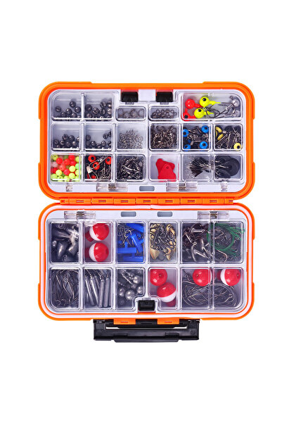 OEM Set 343 accesorii pentru pescuit, kit complet cu carlige, varteje, plumbi, margele si altele