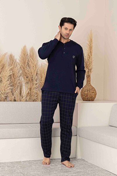 Tarık БАТЬКО І СИН МОЖУТЬ СКЛАДАТИ КОМБІНОВАНИЙ ДОВГОРУКАВНИЙ ІНТЕРЛОК СІМЕЙНИЙ ПІЖАМНИЙ КОМПЛЕКТ-4103