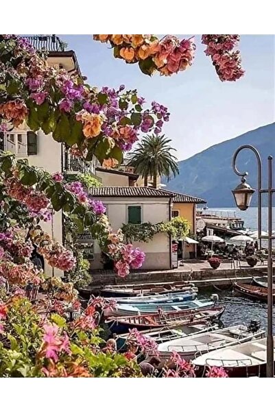 Dialands Mozaik Lake Garda Shoreline 48X60Cm Dialands Diamond Mosaic Painting