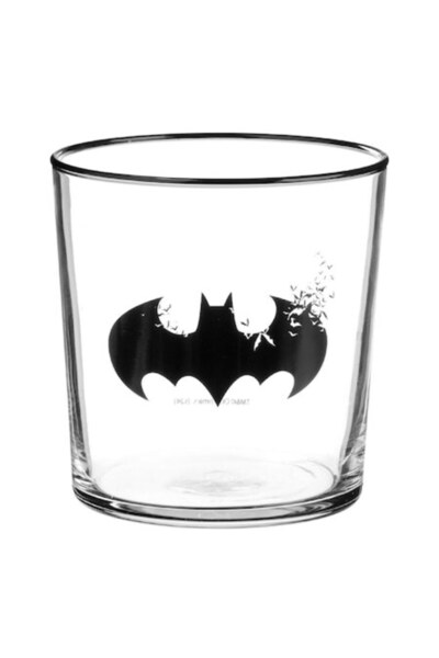 SHOPIENS Glass Cup Shopiens® Batman Model with Black Edge, 380 ml