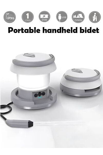 Cady One Portable Rechargeable Bidet Sprayer for Travel and Camping with LED Light and 1L Water Tank