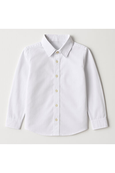 tinytrends Cămașă albă cu mânecă lungă pentru băiat, cu bretele clasice, cu papion, cu cadou