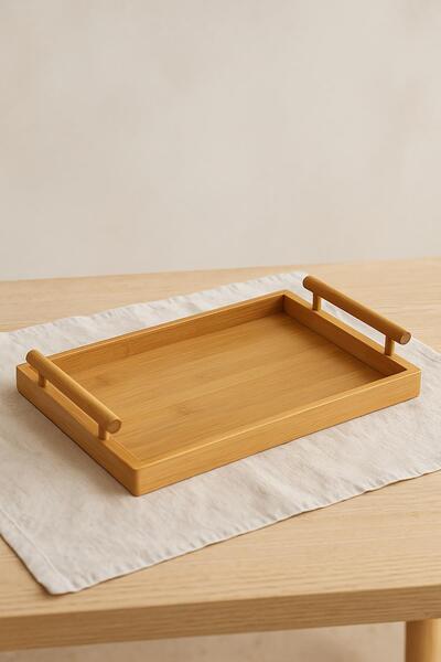 EWs Small Bamboo Rectangular Serving Tray 23.5×35 cm