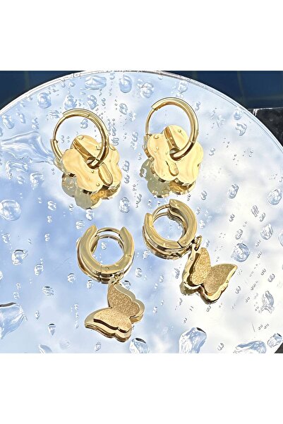 Inovius - Cercei Butterfly Glow, Otel Placat cu Aur 18K - 87959-0