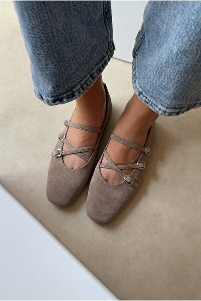 Mupa Shoes Women's Ballet Flats Mink Suede