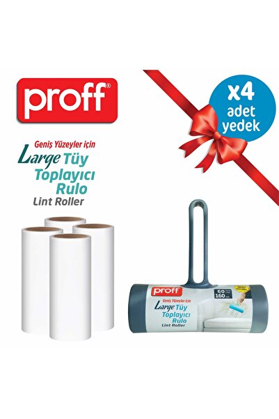 Proff Large Tüy Toplayıcı + 4 Rulo Yedek (5X60=300 Yaprak)