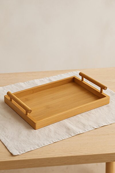EWs Large Bamboo Rectangular Serving Tray 26×38 cm