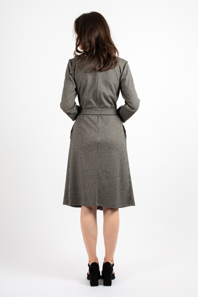 Couture de Marie Cotton midi dress with front pleat and drawstring – Hannah