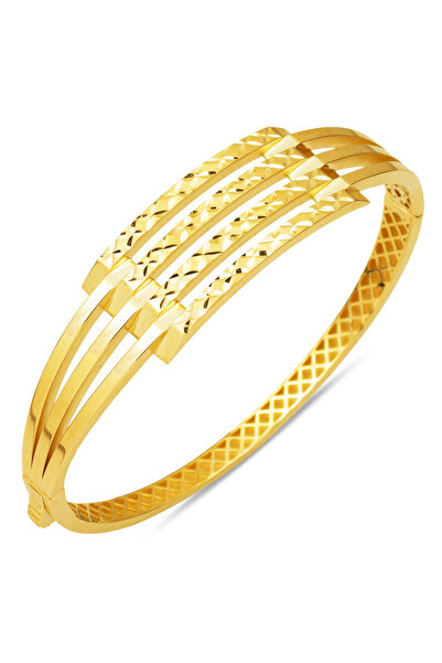 Bilezikci Kaburga Kelepçe Bilezik 14 Ayar Altın