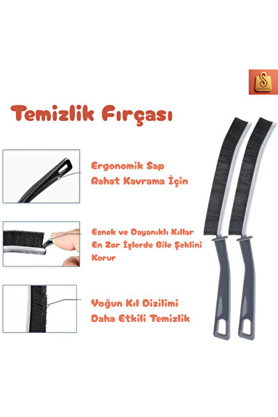 sengenegel 1 Adet Çok Amaçlı Multi İnce Temizlik Fırçası Derz Arası Banyo Mutfak Lavabo Detay Temizleme Fırçası