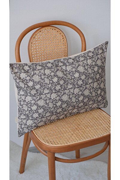 Sâye Gray Safia Linen Throw Pillow Cover