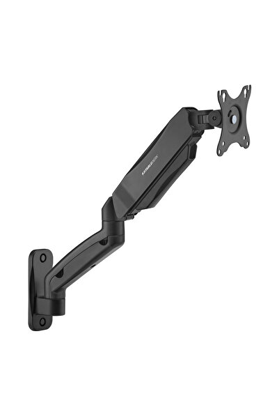 StableDesk Suport de perete pentru monitor StableArm Lifter, 1 braț, reglabil cu arc, 2 segmente, montare pe perete, negru mat