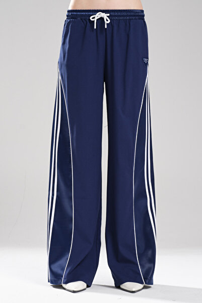 tw3 Women's Stripe Detailed Satin Fabric Garnished Design Trousers