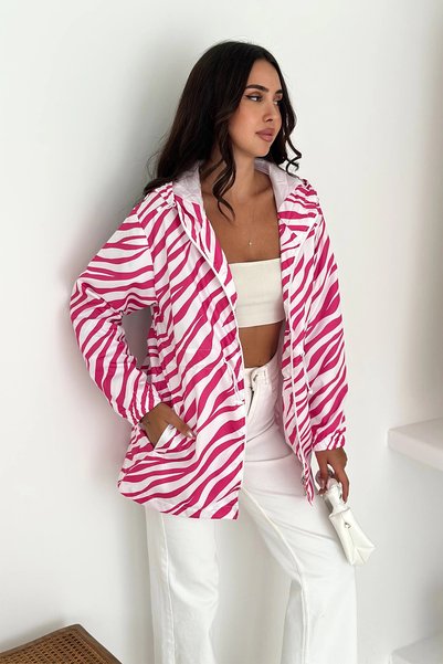 AsprinFashion Long Lined Raincoat Pink