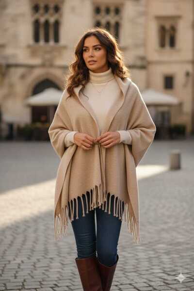 ÖZDE BUKLET KAŞMİR YÜN OMUZ ŞALI