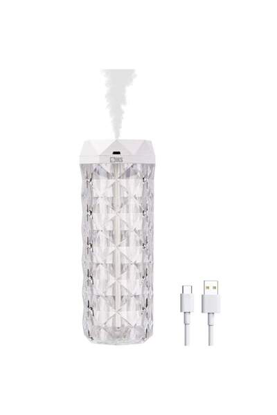 SIKS Modern Ultrasonic Air Humidifier with Decorative Lamp Design with Crystal Ambient LED Lights