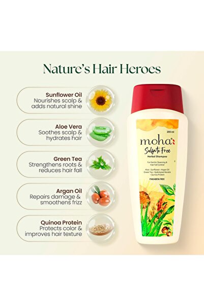 Moha Sulfate-Free Herbal Hair Shampoo Gel, Mild Shampoo With Goodness of Proven Herbs 200ml